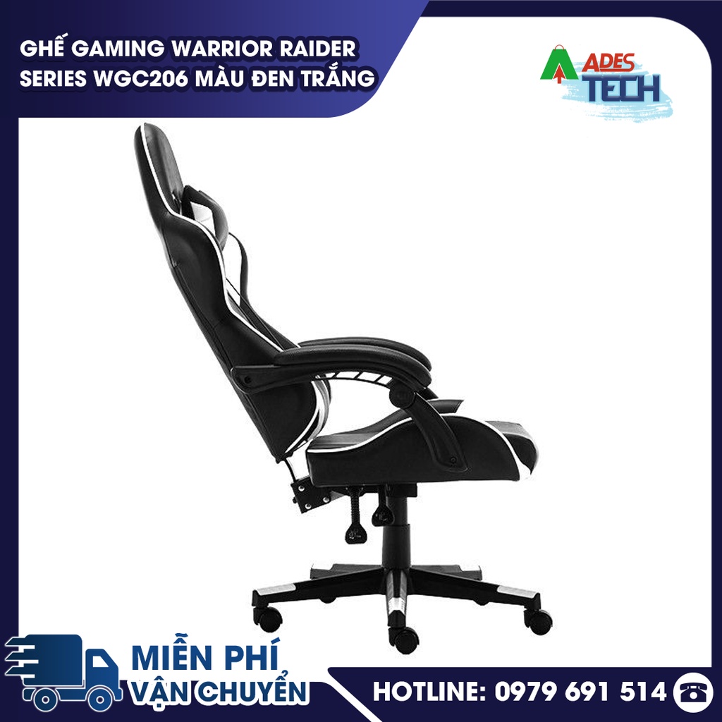 Ghế Gaming WARRIOR Raider Series WGC206 Màu Đen Trắng | Bảo Hành Chính Hãng 12 Tháng