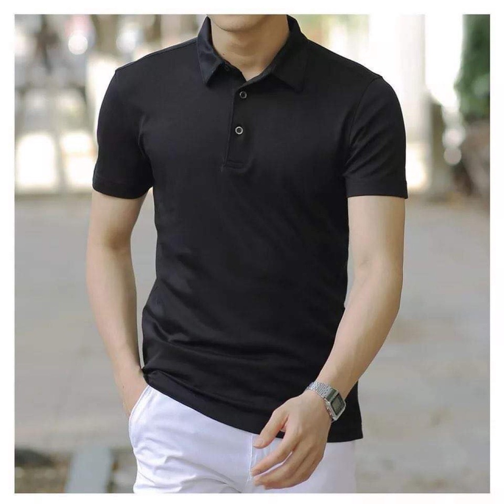 Áo polo nam vải cá sấu cao cấp, Áo thun nam cổ bẻ kiểu dáng trơn basic