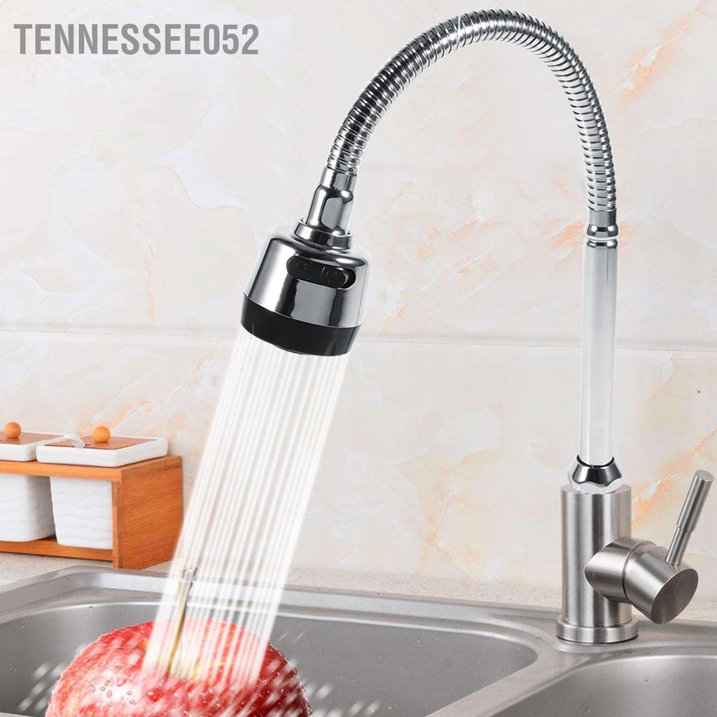 Tennessee052 1x 304 Xoay bằng thép không gỉ Nhà bếp Chậu rửa Phụ kiện ống vòi Kết nối một tay cầm