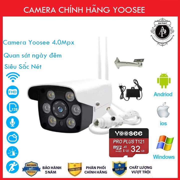 Camera IP YooSee Ngoài Trời 3.0Mpx Full HD 2021 Tiếng Việt Và Thẻ Nhớ 32Gb thumbnail