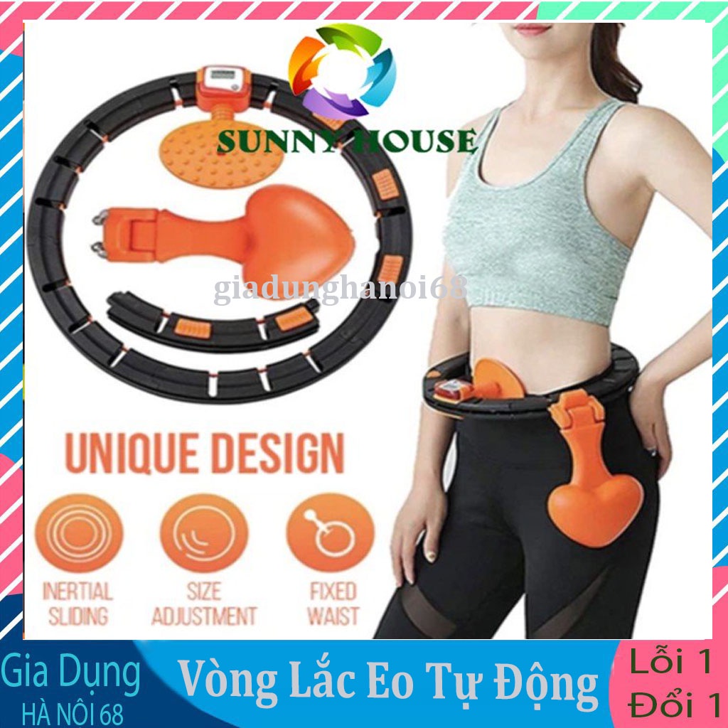 Vòng Lắc Giảm Mỡ Bụng Thông Minh ,Lắc Eo Giảm Mỡ, Điều Hòa Nhịp Tim, Massage Cơ Bụng, Tự Động Đếm