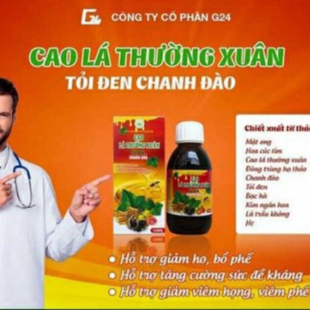 Cao Lá Thường Xuân Tỏi Đen Chanh Đào Mật Ong