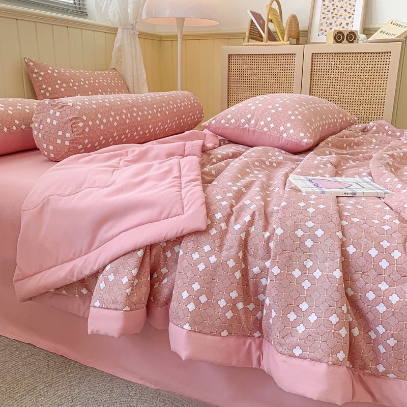 Bộ sét 5 món cotton đũi chăn trần nhập khẩu cực kì mềm mịn thoáng mát,sét 5 món cotton đũi chăn trần mềm mịn thoáng mát