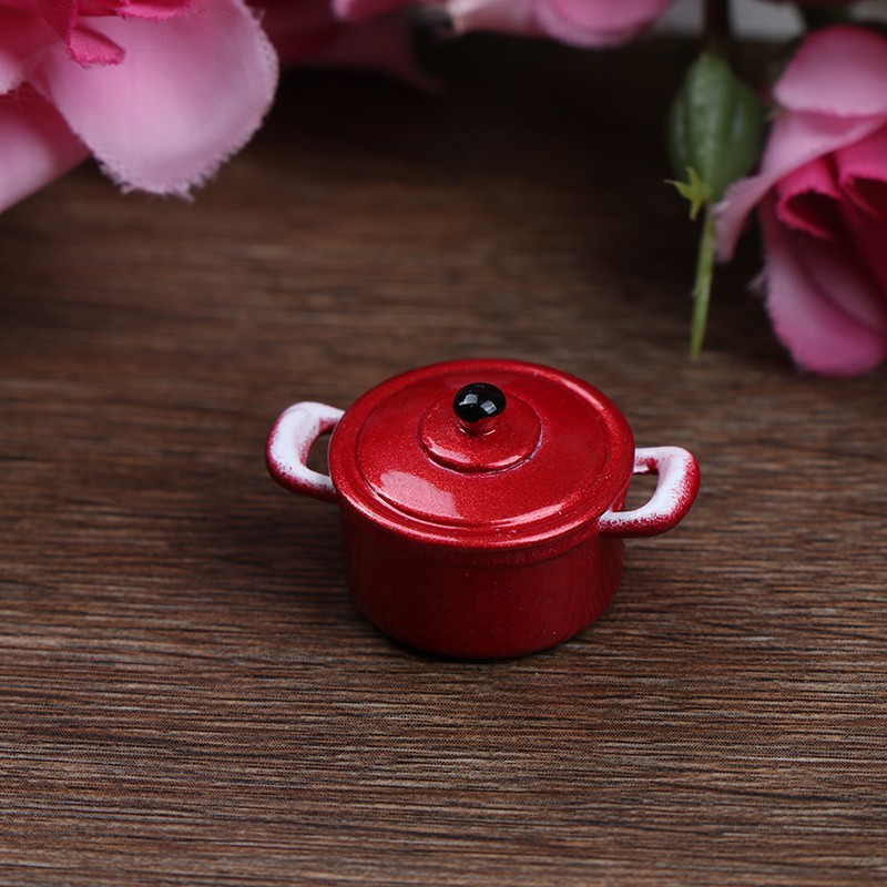 [superhomestore]1:12 Dollhouse Miniature Metal Cooking Soup Pot Cookware Dollhouse Accessories