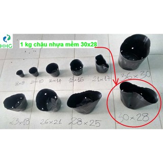 1kg chậu nhựa mềm ươm cây 30x28 , 1kg = khoảng 30 chậu 30x28