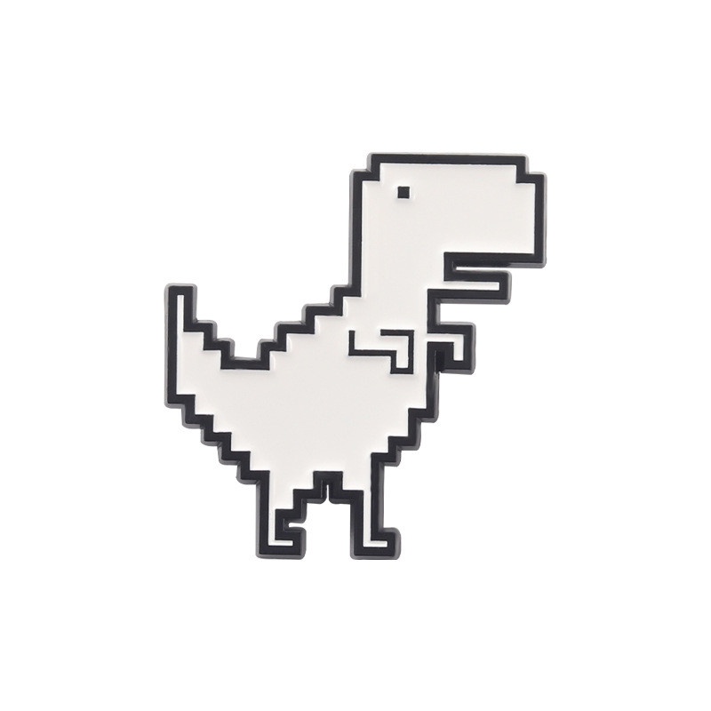 Huy Hiệu Cài Áo Hình Khủng Long Pixel / Tyrannosaurus Rex Bằng Hợp Kim Tráng Men Thời Trang Cho Nữ