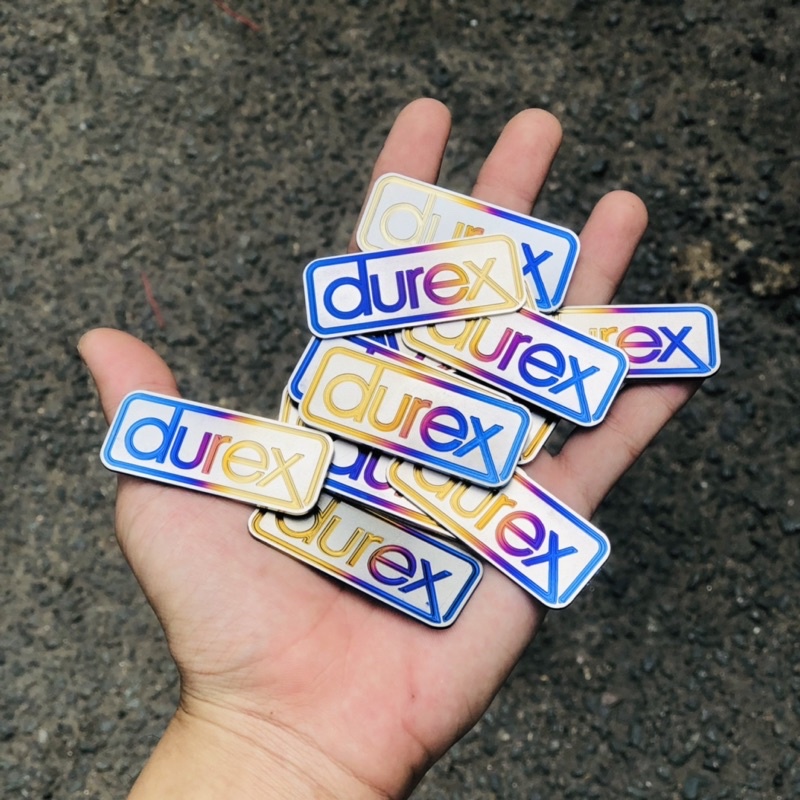 Tem Titan Logo Chữ Durex Kèm Sẵn Keo 3M Siêu Chắc Chắn