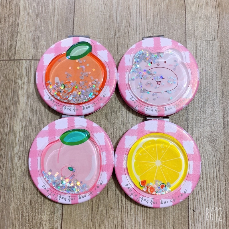 Gương mini hai mặt siêu xinh tròn nước nổi