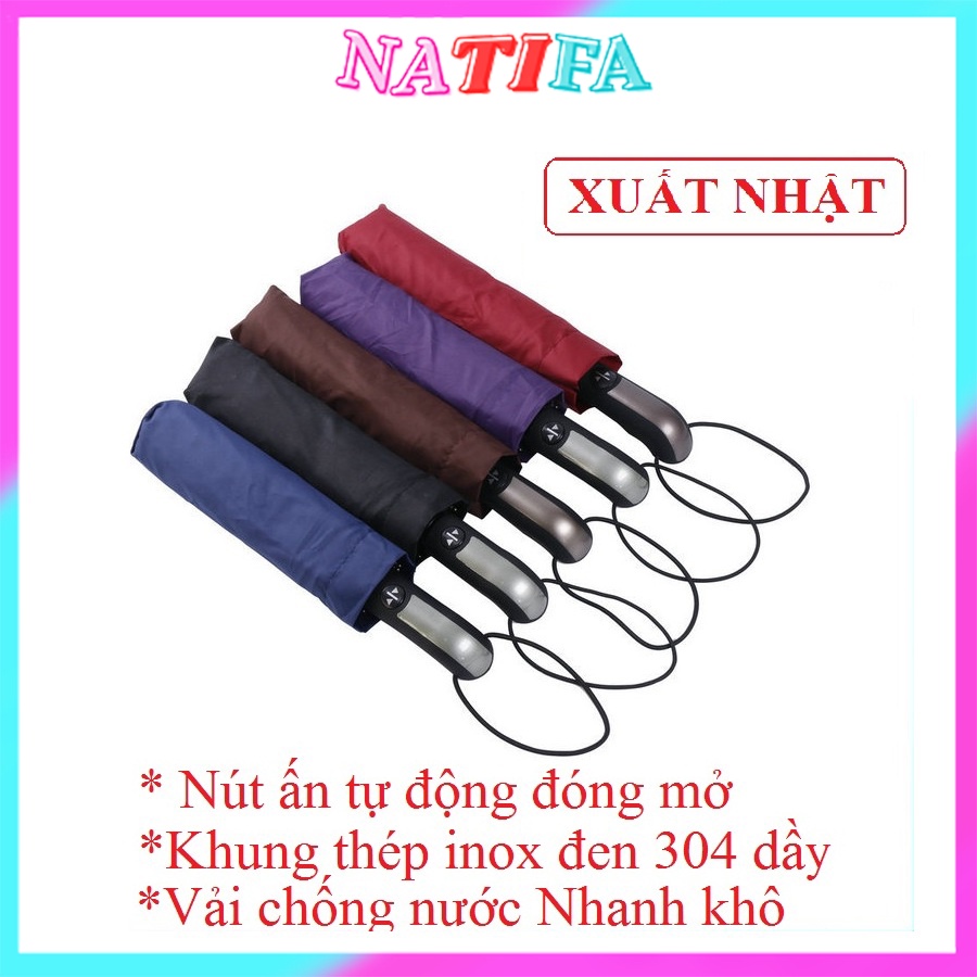 Ô Dù Che Mưa Nắng Đóng Mở Tự Động Bằng Nút Bấm Vải Dù Cao Cấp Hàng Xuất Nhật Dư