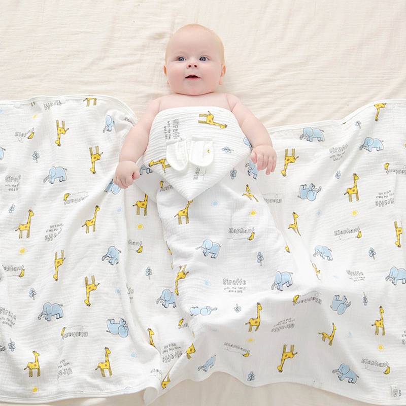 Khăn Tắm Cotton Mềm Mại In Họa Tiết Hoạt Hình Cho Bé