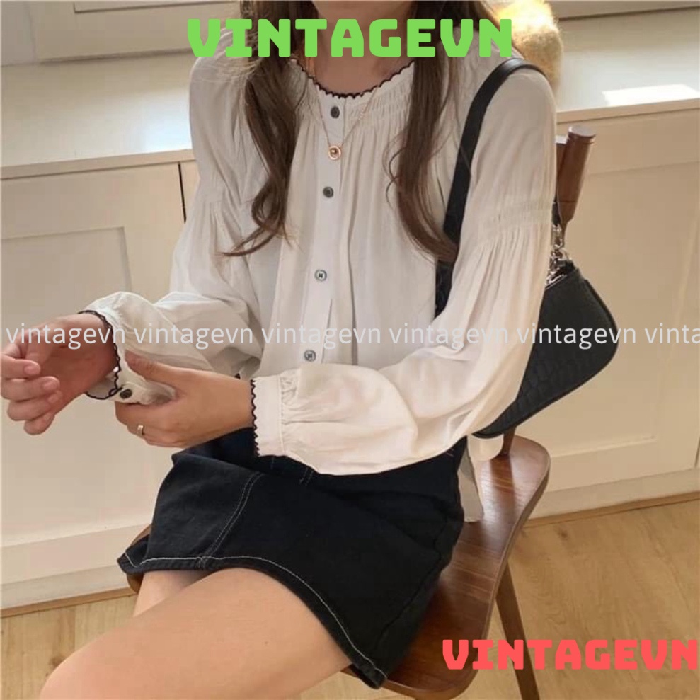áo babydoll cổ bèo tiểu thư Ulzzang ( HÀNG QCCC ) A. 206 aosomicongsothietke vintagevn | BigBuy360 - bigbuy360.vn