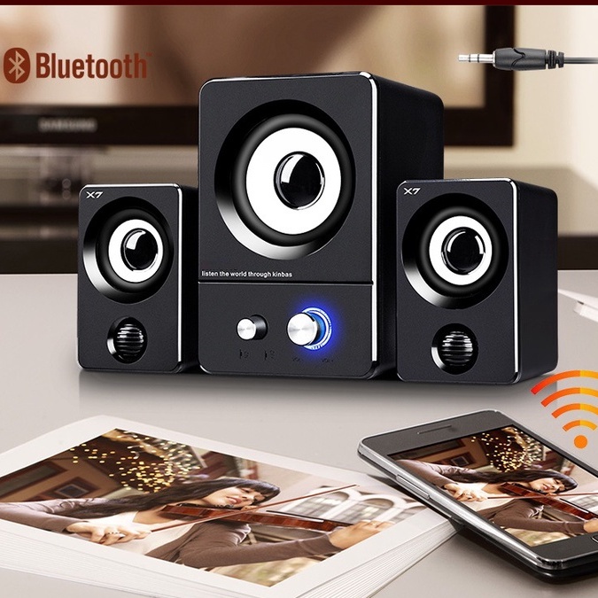 Bộ 3 Loa Vi Tính PC Cao Cấp 2.1 - Loa vi tính Âm Bass Echo Hay - Nhỏ Gọn