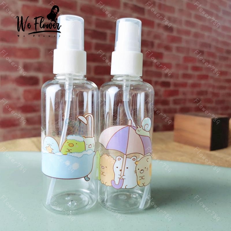 [Hàng mới về] Chai Xịt Rỗng Đựng Mỹ Phẩm Dung Tích 50ml / 100ml Họa Tiết Hoạt Hình Tiện Dụng