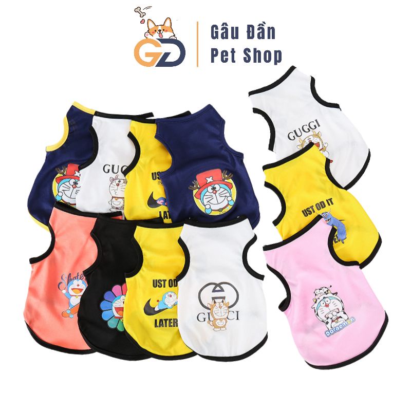 Quần Áo Chó Mèo - Áo Ba Lỗ Hình Doremon Cho Chó Mèo