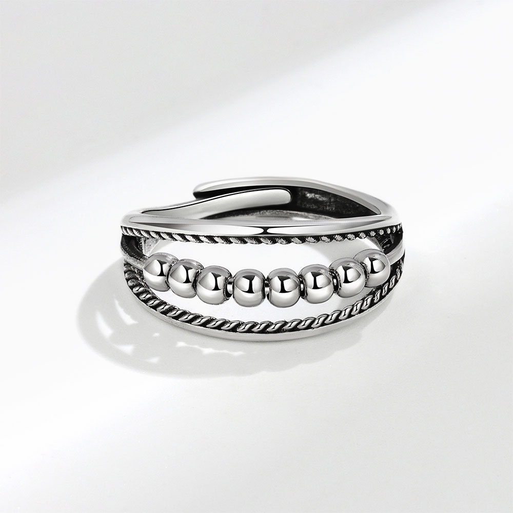 Nhẫn Cặp Dạng Mở Đính Hạt Giảm Căng Thẳng