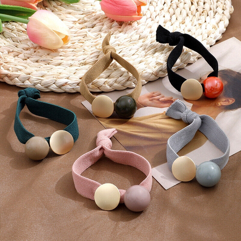 Dây Cột Tóc Co Giãn Màu Trơn Xinh Xắn Cho Nữ