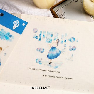 Enjoymore 🌧️💃 Sticker Dancing In The Rain Miếng Dán Nhảy Múa Dưới Mưa Trang Trí Scrapbook, Bullet Journal, Planner