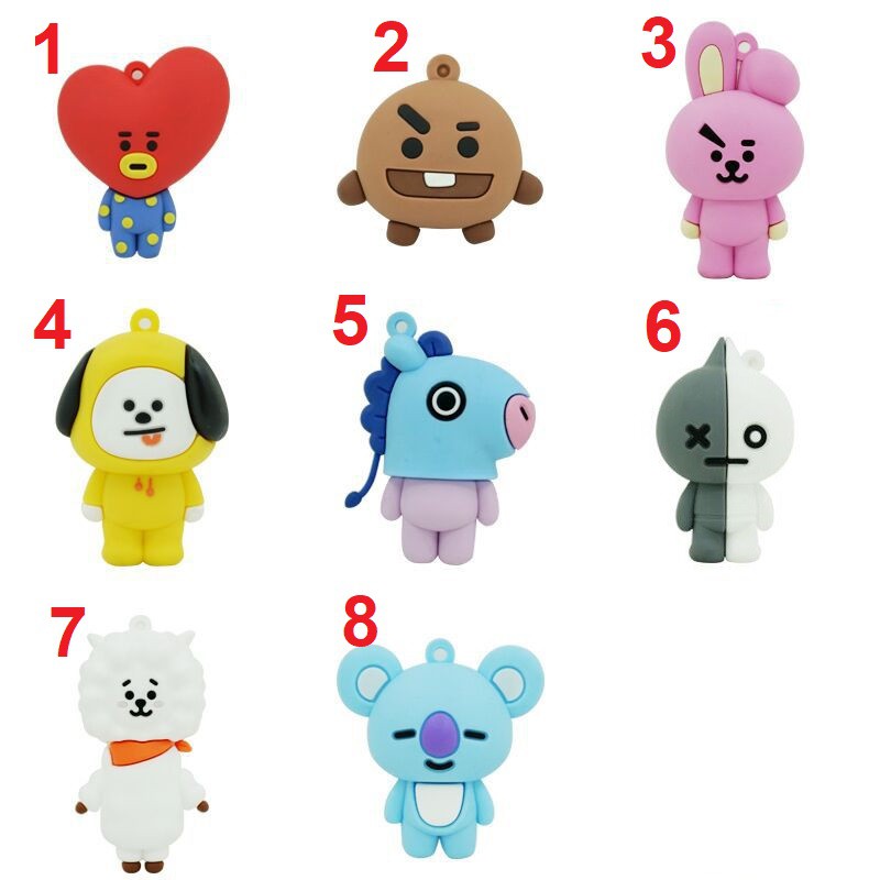 Móc khoá BT21 búp bê [Đơn 50k tặng kẹp tóc Hàn Quốc cực xinh]