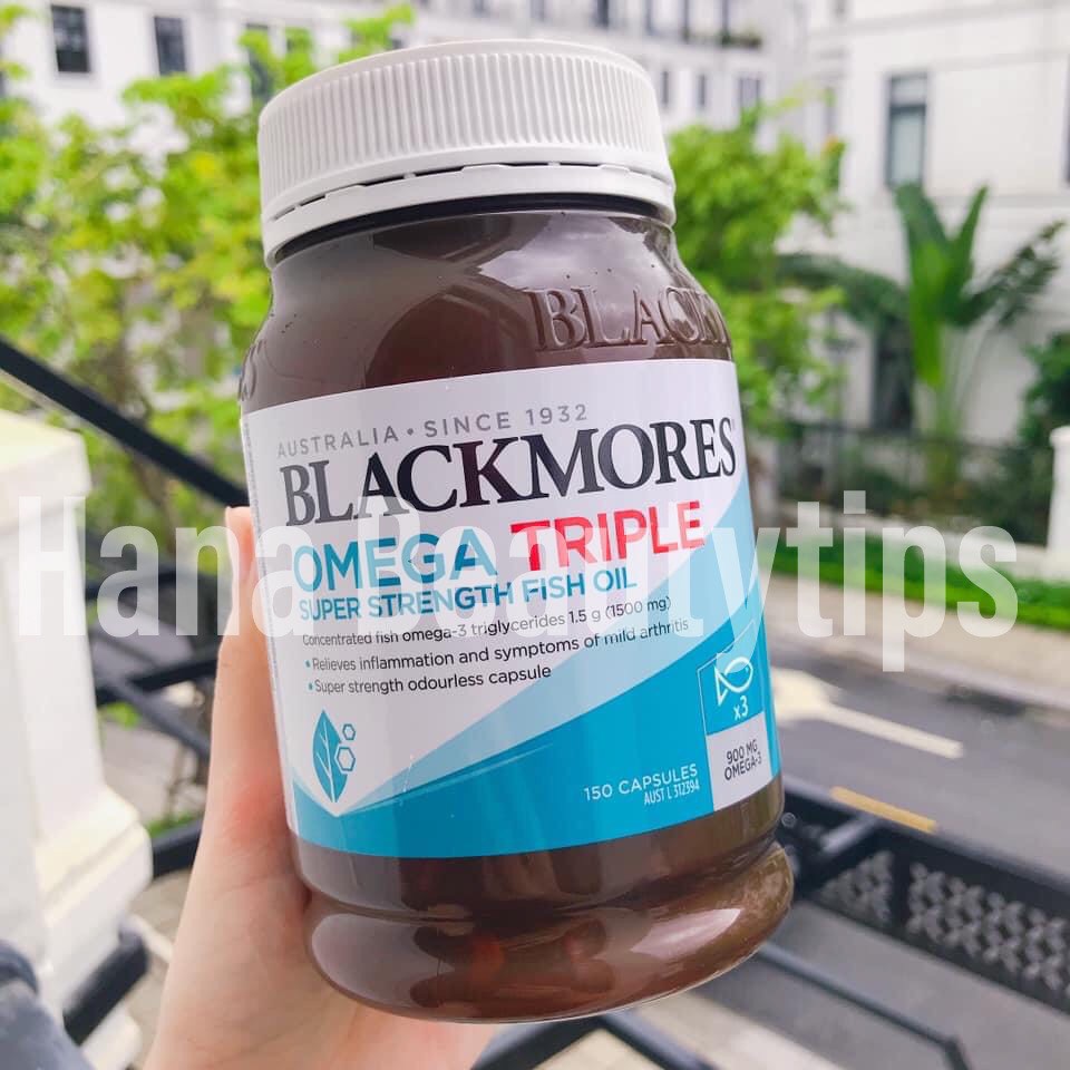 Viên uống dầu cá hàm lượng cao gấp 3 lần Blackmores omega triple super strength fish oil 150 viên