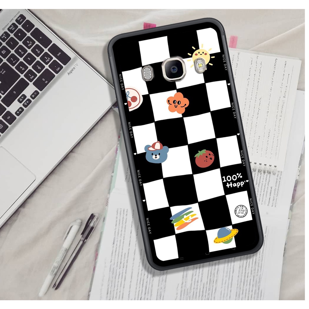 Ốp Lưng Samsung J3 2016 - J5 2016 - J7 2016   , In Hình &quot;Black Heart&quot; Phong Cách Đẹp.