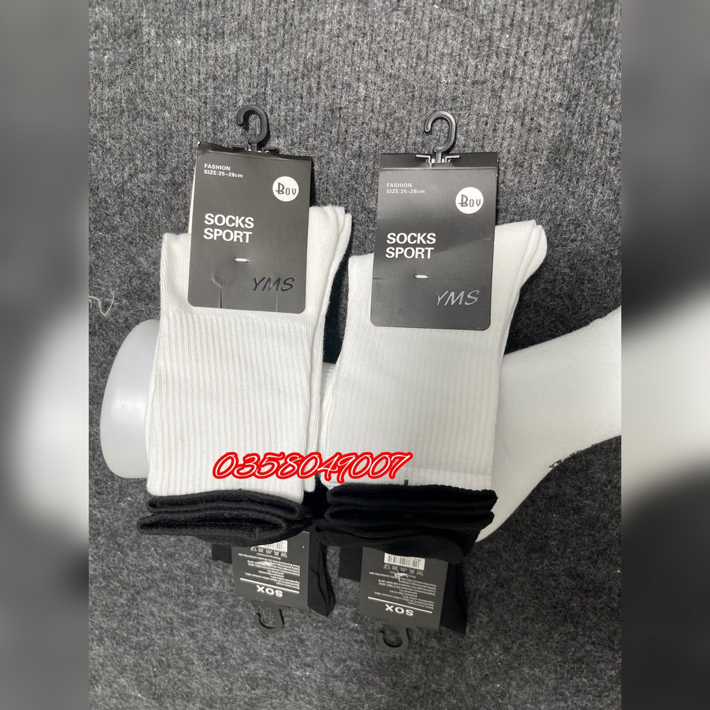 ️XẢ KHO️Tất Thể Thao Cao Cổ Trơn Unisex