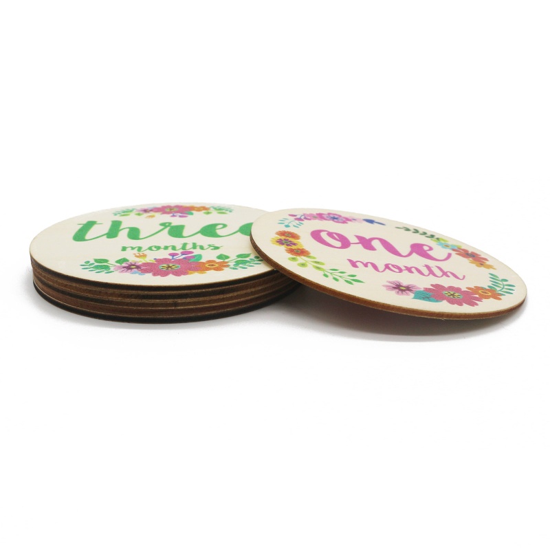 Set 6 Tấm Thẻ Ghi Chú Đánh Dấu Cột Mốc Tháng In Hoa Thủ Công Dành Cho Bé Sơ Sinh