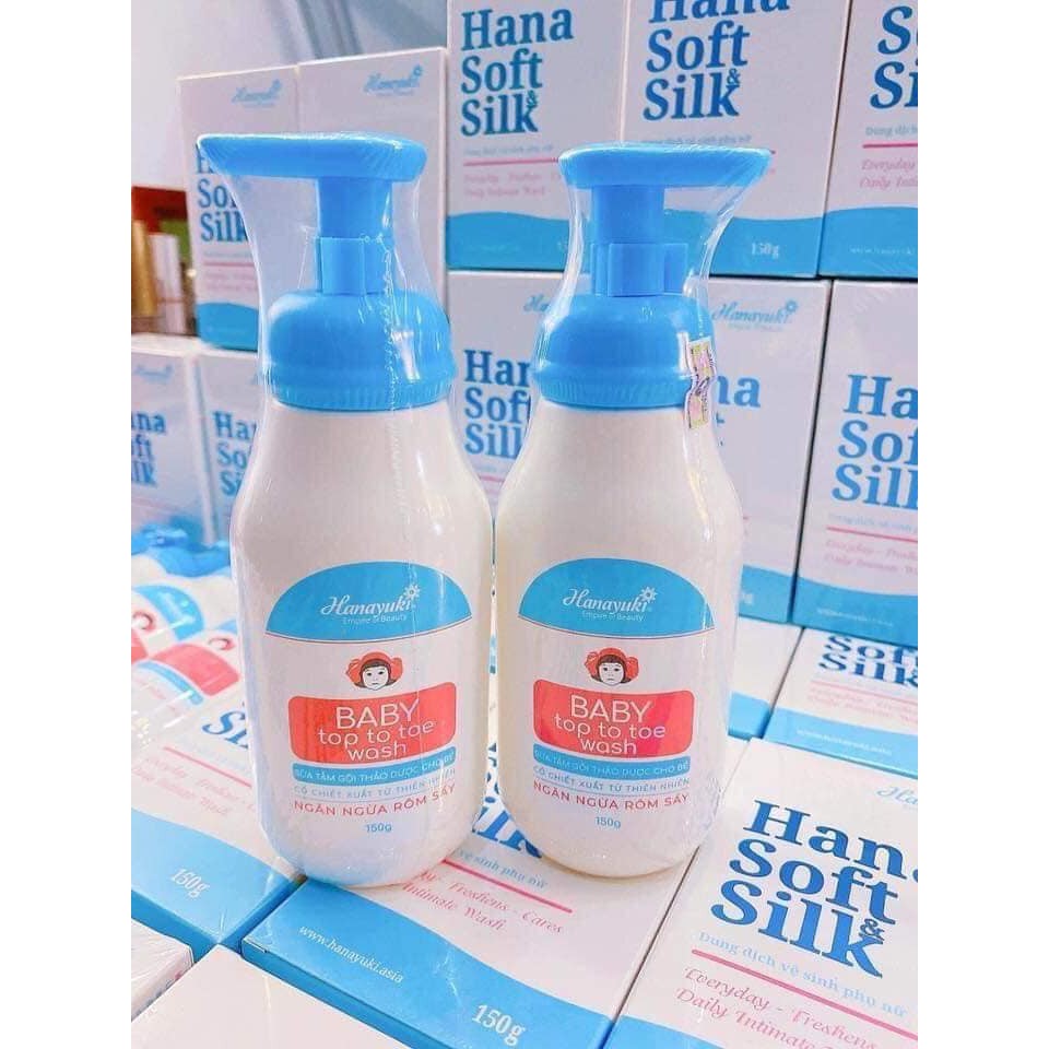 Sữa tắm gội thảo dược Hana Baby top to toe wash -Hanayuki Chính Hãng 100%