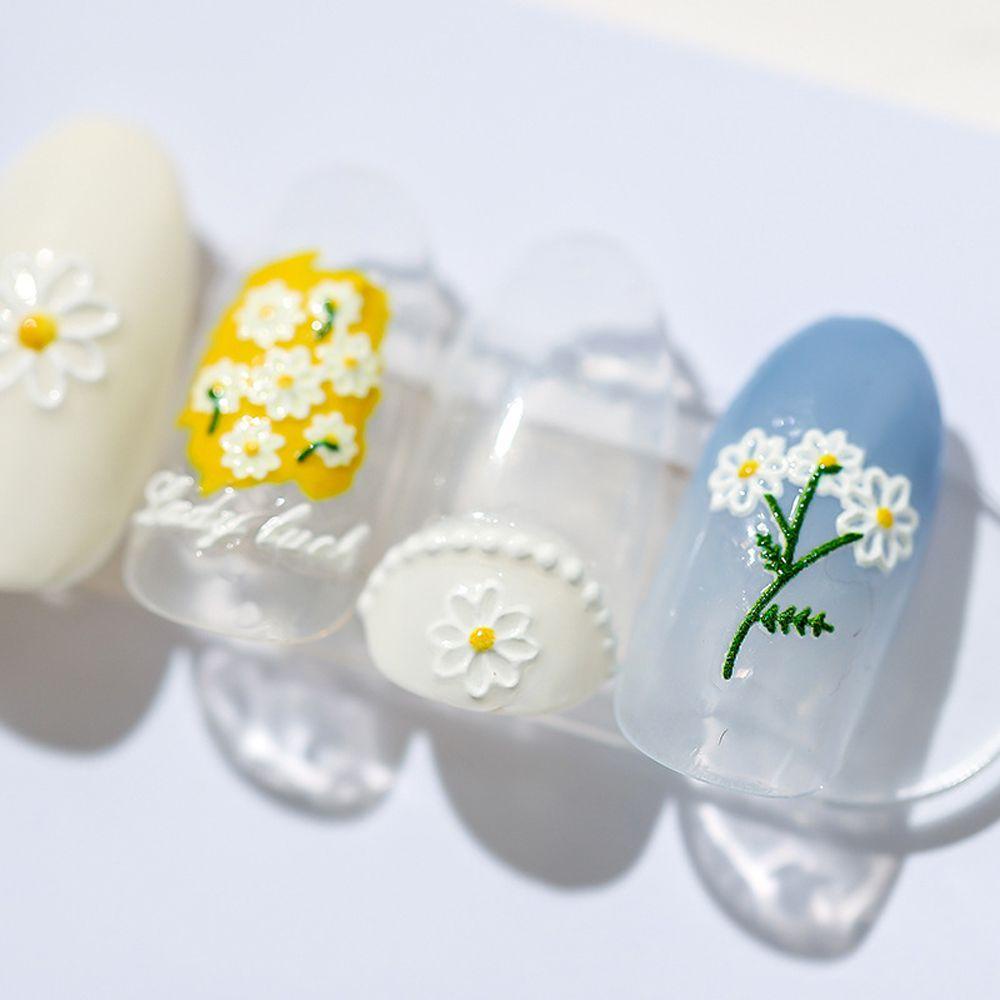 Miếng Dán Trang Trí Móng Tay Hình Hoa Cúc Đào Nở 3D Siêu Bền