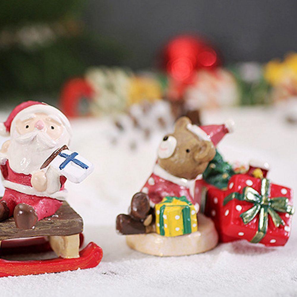 HARRIETT Mô Hình Ông Già Noel Mini Bằng Nhựa Resin Trang Trí Tiểu Cảnh DIY