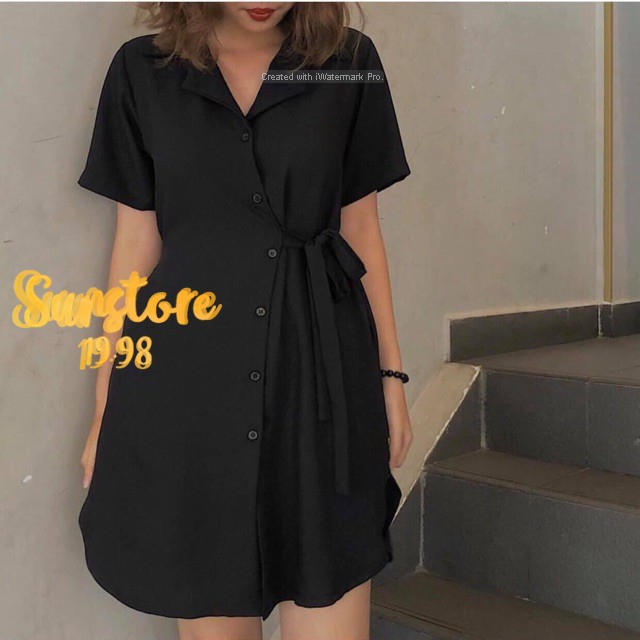 Đầm dáng xòe cổ chữ v xinh thắt nơ một bên eo Pilly dress | BigBuy360 - bigbuy360.vn
