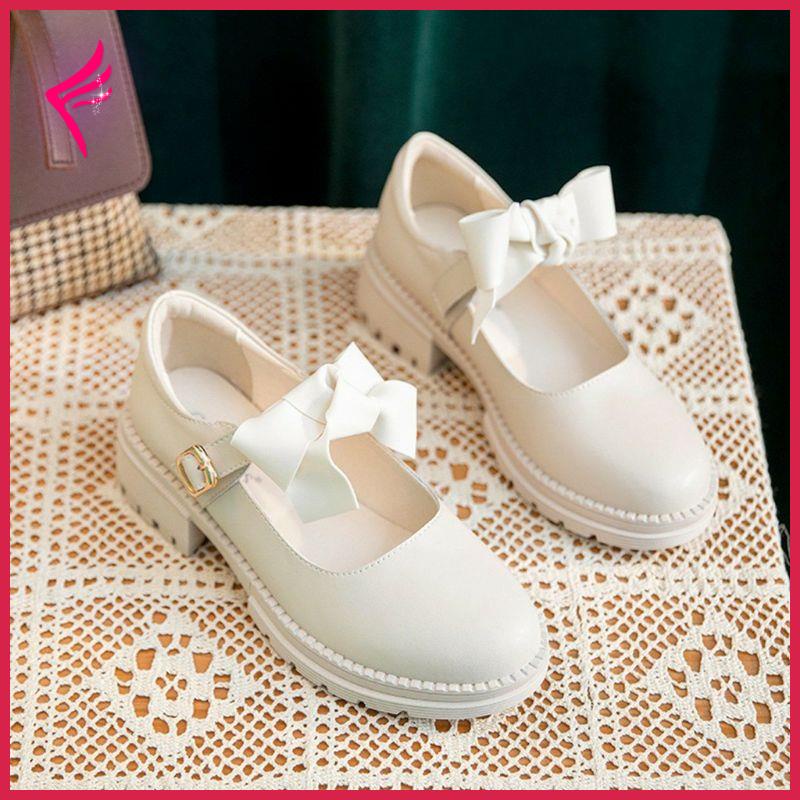 GIẦY BÚP BÊ LOLITA PHONG CÁCH HÀN QUỐC THẮT NƠ Ngang 2 KIỂU ĐẾ 4