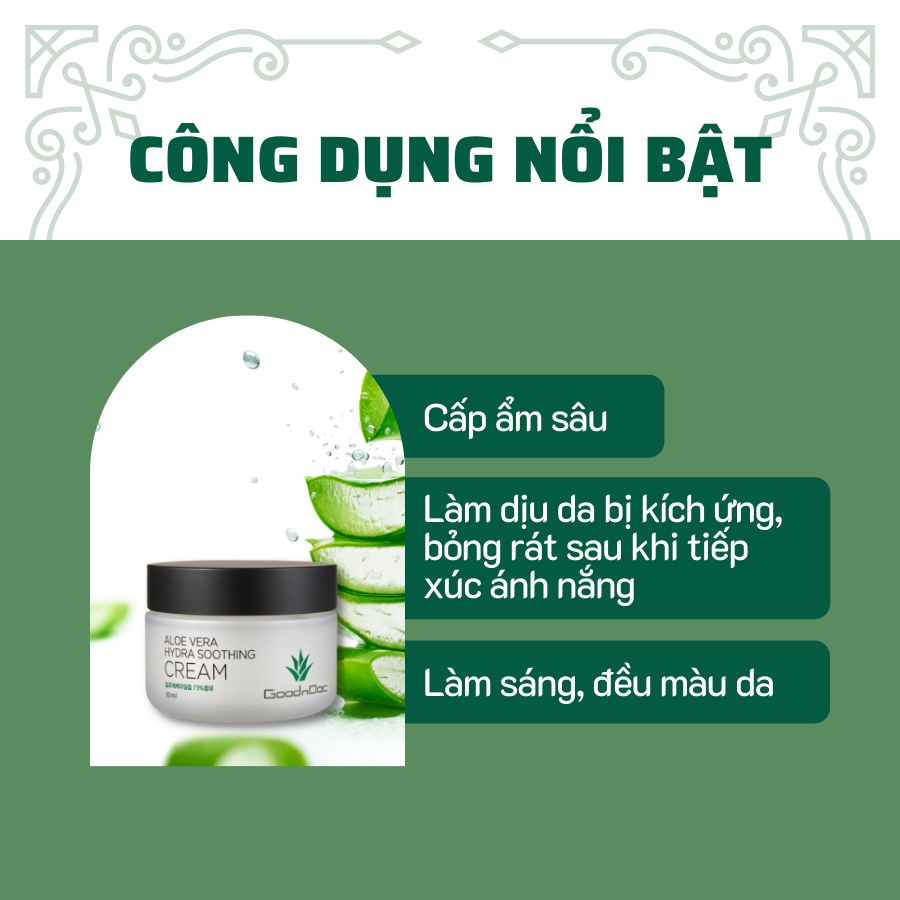 Kem Dưỡng Ẩm Lô Hội Aloe Vera Soothing Cream GoodnDoc 50ml