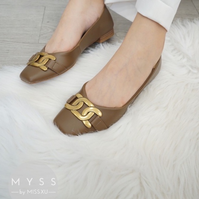 Giày búp bê nữ bệt phối khoen CC thời trang MYSS - BB25