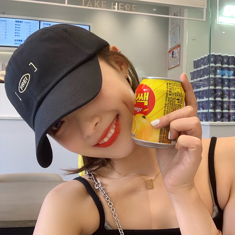 Mũ lưỡi trai vành rộng mềm thêu chữ thời trang xuân hè cho nam nữ