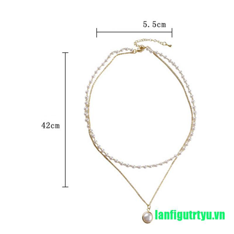 Vòng Cổ Choker Hai Lớp Đính Ngọc Trai Nhân Tạo Phong Cách Kpop