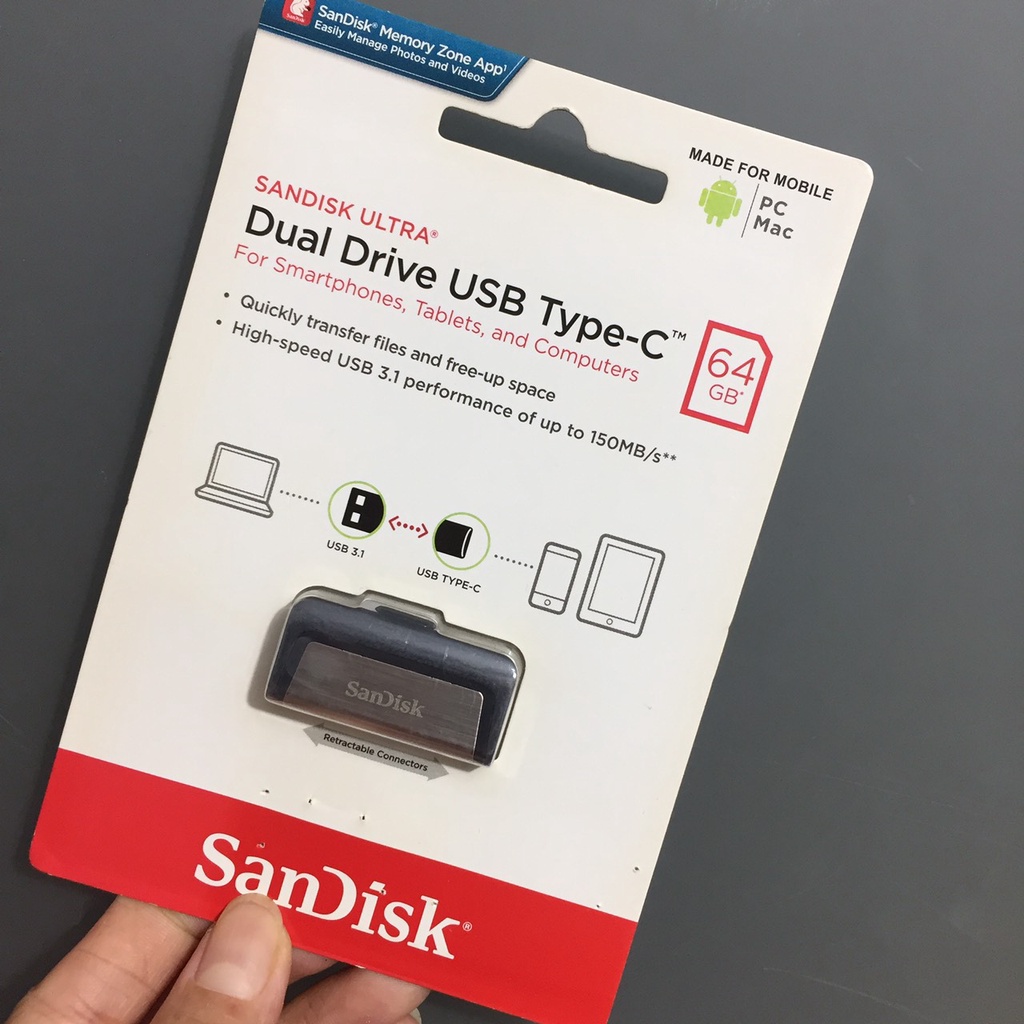 Usb SanDisk model DDC2 (2 cổng A+C) dung lượng 16GB/ 32GB/ 64GB