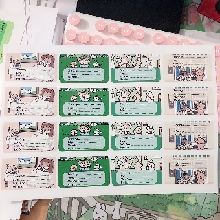 Nhãn Vở Pilu in hình cô bé gái dễ thương 16 nhãn / tờ có keo dán sẵn