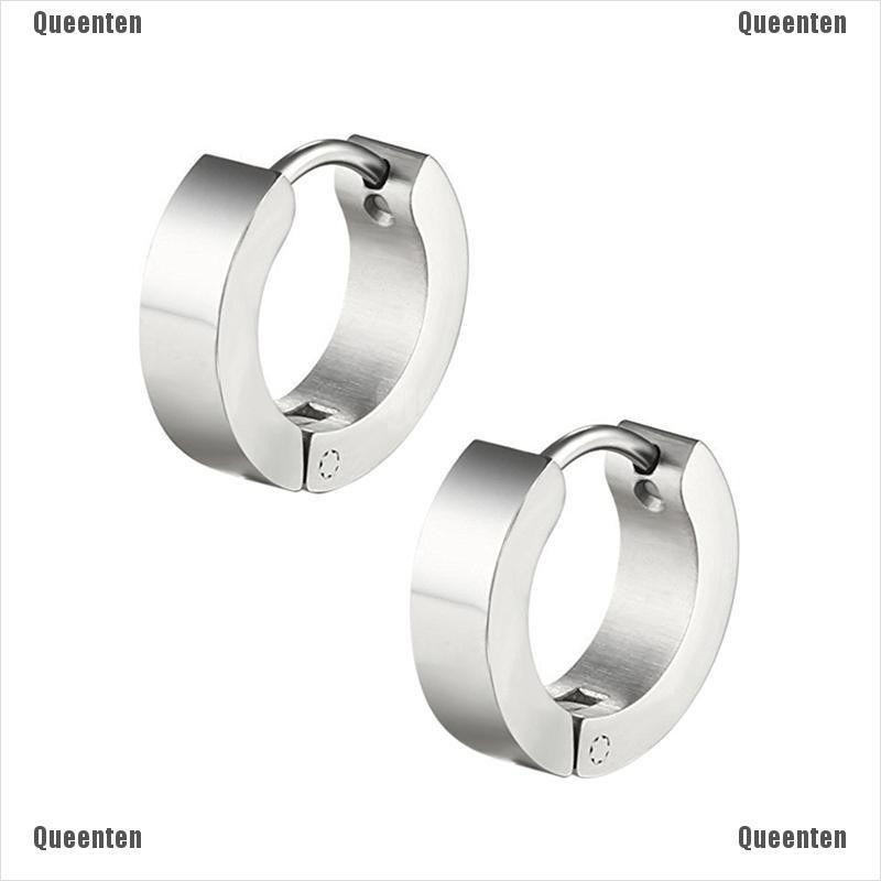 ★Queen★1 Pair PUNK Men Women Hoop Ear Stud Stainless Steel Earring Hoop Piercing