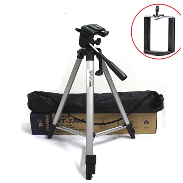 COMBO GẬY CHÂN MÁY TRIPOD WT 330A CAO 137CM CHUYÊN DỤNG CHO MÁY ẢNH MÁY ĐIỆN THOẠI LIVE STREAM