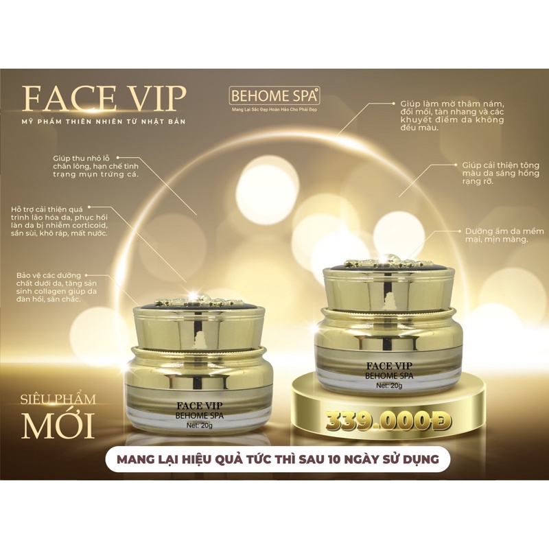 KEM FACE DƯỠNG TRẮNG DA  ⚜️FREESHIP⚜️ KEM FACE VIP, KEM TÁI TẠO BEHOME SPA DƯỠNG ẨM VÀ TRẮNG DA NGỪA LÃO HOÁ DA