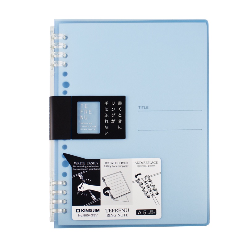 Sổ ghi chép King Jim Tefrenu A5, A4, B5 - 1 chiếc - Bìa nhẫn ghi chép có thể thay thế giấy
