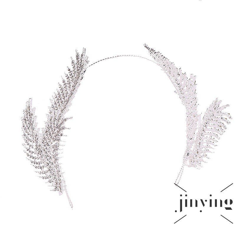 GETNOIVAS Vương miện cài tóc lông vũ phong cách Châu Âu cho cô dâu