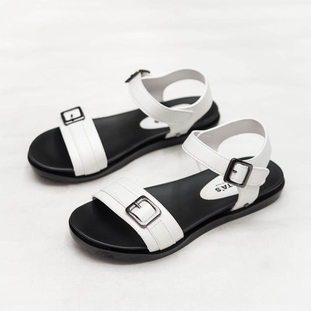 GIÀY SANDAL QUAI HẬU ĐẾ BẰNG QUAI NGANG NỮ BITA'S SYN.239 (ĐEN + TRẮNG + XÁM) - BITAS