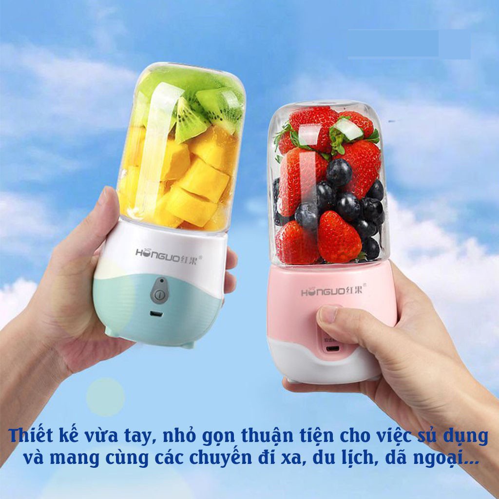 Máy xay sinh tố 6 lưỡi cầm tay mini xay hoa quả xay đồ ăn dặm cho bé xay đa năng sạc pin tiện ích