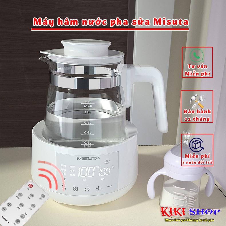 Máy hâm nước pha sữa Misuta, Máy hâm nước có điều khiển, giữ nhiệt 24h, Kiki shop