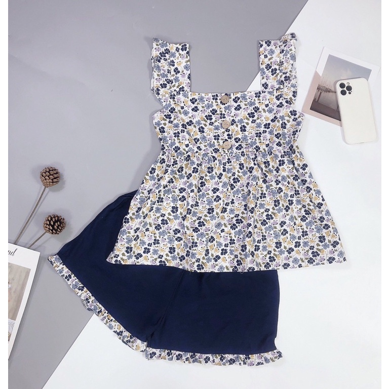 Bộ Đồ Nữ Mặc Nhà Cánh Tiên, Áo vải thô quần vải đũi xước, phù hợp mẵc nhà có thể làm đồ ngủ