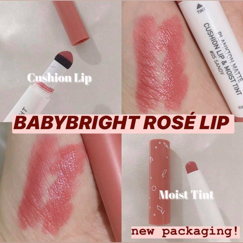 SON LÌ HAI ĐẦU BABY BRIGHT MATTE CUSHION LIP &amp; MOIST CHÍNH HÃNG - 8430