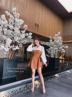 Đầm dây rút eo
