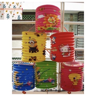 Lồng đèn trung thu hình trụ tròn. Lồng đèn giấy xếp