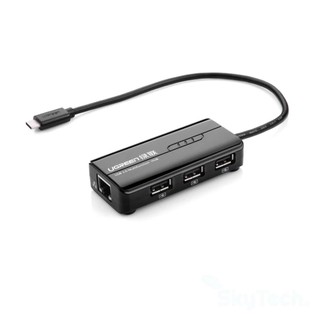 Cáp usb 3.1 type c to lan và 3 cổng usb 2.0 ugreen ug-30289